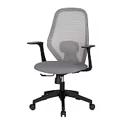 IDEA-繽紛圓潤低背辦公電腦椅(兩色可選) 網布坐墊-灰色黑框款