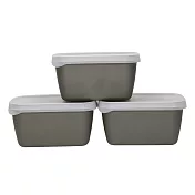 《Natural Elements》可微波保鮮盒3入 | 收納盒 環保餐盒 便當盒 野餐 - 綠棕900ml