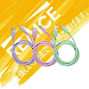 【REAICE】KYOHAYA USB-A to Type-C 日本同步馬卡龍色系親膚充電線(日本進口充電線)共5色 六入組 薰衣草紫