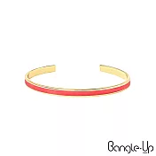 【BANGLE UP】法國巴黎 Bangle Cuff 復古風琺瑯鍍金開口手環 玫瑰粉