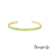 【BANGLE UP】法國巴黎 Bangle Cuff 復古風琺瑯鍍金開口手環 蘋果綠