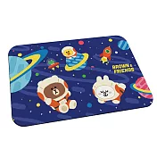 【LINE Friends】軟式珪藻土地墊 外太空 地墊 矽藻土 熊大 兔兔 (60*40*0.5cm) 漂浮宇宙