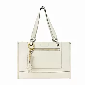 SEE BY CHLOE Cecilya粒面牛皮托特/肩背包 米白