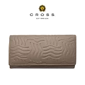 【CROSS】台灣總經銷 限量1折 頂級小牛皮雙扣長夾 第一夫人系列 全新專櫃展示品 (金屬金 贈禮盒提袋)