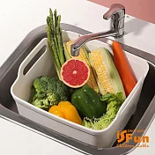 【iSFun】廚房配件*方型水槽洗菜蔬果瀝水盆
