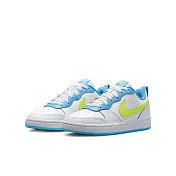 Nike COURT BOROUGH LOW 2 (GS) 中大童休閒鞋-白藍-BQ5448122 US3.5 白色