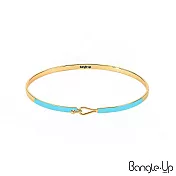 【bangle up】法國巴黎 典雅琺瑯鍍金勾扣手環 天空藍
