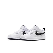 Nike COURT BOROUGH LOW 2 (PSV) 中大童休閒鞋-白黑-BQ5451104 17 白色