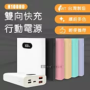 MIT臺灣製 LED數位顯示 PD+QC+PPS 22W雙向快充行動電源 H10000 少女粉