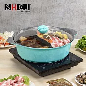 【SHCJ生活采家】鑄造不沾32cm雙味鴛鴦鍋-IH可用#41024