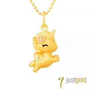 【Just Gold 鎮金店】童話幻獸系列 純金吊墜_花漾(不含鍊)