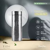 【AnnZen】《FantasTi》純鈦真空保溫杯500ml-燦銀結晶養身泡茶杯-5.8cm大瓶口
