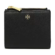 Tory Burch 素面防刮皮革短夾 黑