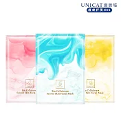 【UNICAT 變臉貓】晶鑽礦物代謝吸油面膜 3片組(保濕+光透+修護)