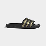 ADIDAS ADILETTE AQUA 男女休閒拖鞋-黑金-EG1758 UK7 黑色
