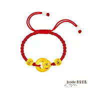 J’code真愛密碼金飾 卡娜赫拉的小動物-平安扣粉紅兔兔硬金編織手鍊