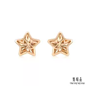 【點睛品】星星 18K玫瑰金耳環(一對)