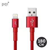 【PQI】MFI認證 USB to Lightning 編織充電線 180cm (i-Cable Ultimate Toughness) 紅色