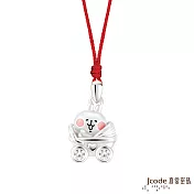 J’code真愛密碼銀飾 卡娜赫拉的小動物-娃娃車粉紅兔兔純銀墜子 送白鋼項鍊