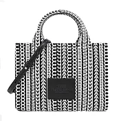MARC JACOBS MINI TOTE小羊皮浮雕壓印兩用托特包- 黑
