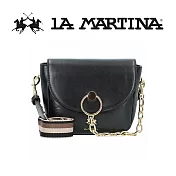【LA MARTINA】限量2折 頂級皮革肩背包側背包 LMBA01094T 全新專櫃展示品(黑色)