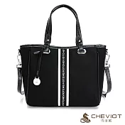 CHEVIOT - 雪菲歐系列時尚名媛最愛百搭多隔層手提托特包 黑色 黑色