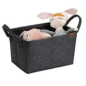 《KELA》Fay提把毛氈收納籃 | 整理籃 置物籃 儲物箱 - 炭黑