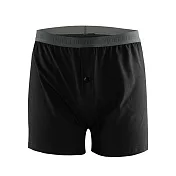 【STizi 史堤茲】和事現貨 男平角內褲 3入組 居家棉質短褲 四角內褲 純棉內褲(N001 3入組) L 黑色(寬邊)