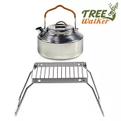 TreeWalker 不鏽鋼露營煮水壺+TreeWalker 不鏽鋼迷你爐架
