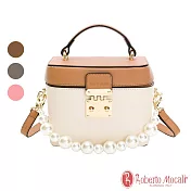 Roberto Mocali - 義大利諾貝兔高貴典雅珍珠手提肩斜背包-共3色 淺灰