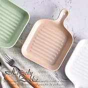 【Homely Zakka】莫蘭迪啞光磨砂陶瓷單柄烤盤22cm_3色任選 莫蘭迪粉