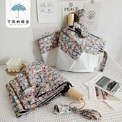 【下雨的聲音】晴雨兩用森系復古碎花折疊傘 滿版碎花
