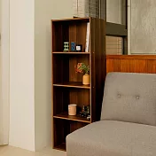 【H&R安室家】玩色木質四層櫃/書櫃(胡桃木色)BCF67A