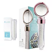 【極淨源】ION SHOWER太極石四道除氯加壓淨水蓮蓬頭經典套組｜熱銷款(瞬間除氯100%) 亮面玫瑰金