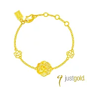 【Just Gold 鎮金店】金綻牡丹 黃金手鍊