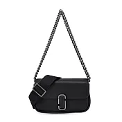 MARC JACOBS THE J MARC MINI牛皮翻蓋兩用包-迷你/ 黑銀