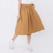 好我_Elvis搖擺寬鬆口袋日常褲裙 焦糖色