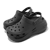Crocs 涼拖鞋 Classic Mega Crush Clog 男女鞋 黑 超厚底 增高 光輪克駱格 卡駱馳 207988001 22cm BLACK