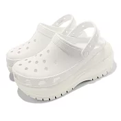 Crocs 涼拖鞋 Classic Mega Crush Clog 男鞋 女鞋 白 超厚底 光輪克駱格 卡駱馳 207988100 22cm WHITE