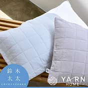 【YARN HOME】UKIHA 脫脂棉混紗速乾格紋枕套 (雲藍) | 鈴木太太公司貨