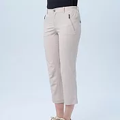 【荒野wildland】女彈性抗UV合身8分褲白卡其 S 白卡其