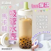 ins爆款馬卡龍吸管水壺850ml(手搖飲料/珍珠奶茶吸管杯)