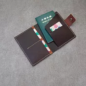 Be Two 手工皮件 ∣ 護照套 護照夾 passport case  【深咖牛皮 + 小樹】