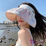 【Decoy】水墨渲染＊彈性髮伸縮防曬遮陽帽/ 粉黃