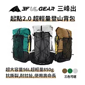 三峰出【起點2.0 登山背包】超輕量 大力馬材質 睡墊背負系統 登山包 露營  戶外背包 咖啡色
