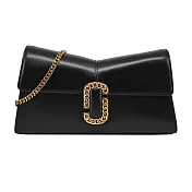 MARC JACOBS St Marc 鏈環LOGO牛皮鏈帶手提包- 黑