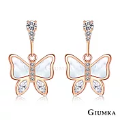 GIUMKA純銀耳環舞蝶翩翩925純銀女耳飾 MFS22055 無 玫金色耳環一對