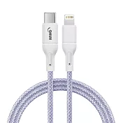 (2入)HANG R18 20W高密編織 Type-C to Lightning PD快充充電線100cm 紫色