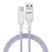 (3入)HANG R18 高密編織 Type-C USB 3.4A快充充電線100cm 紫色