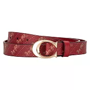 COACH 防刮PVC皮革腰帶/皮帶-紅